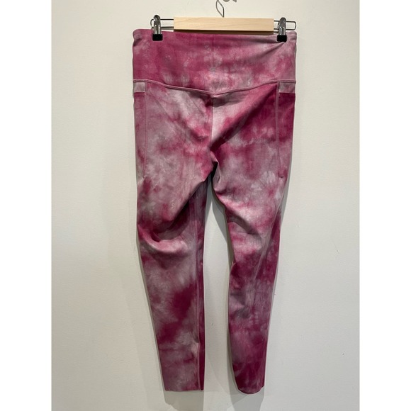 Gap Fit Women's M High Waist Power Fit Pocket Legging Berry Pink Tie Dye Workout - Picture 4 of 5